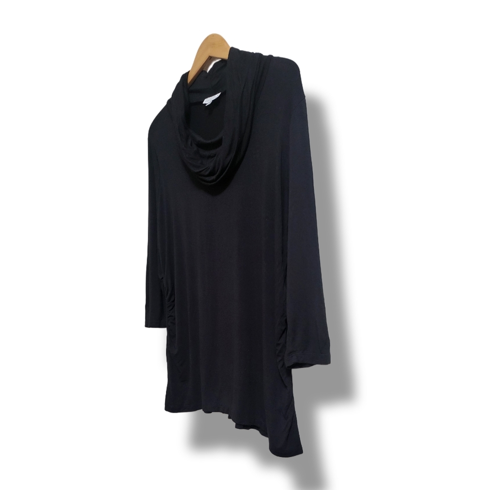 🌿Joseph A Women's XL Cowl Neck Black Long Sleeve Tunic Style Blouse - Picture 4 of 10